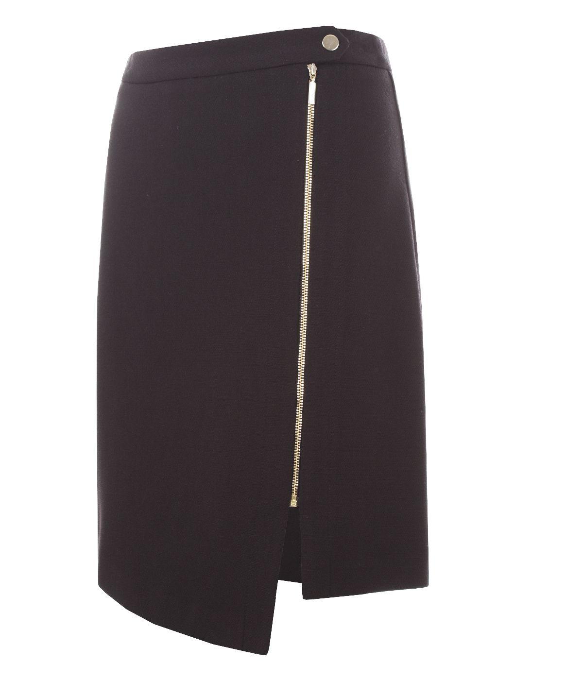 Asymmetric skirt with side metallic zipper  2